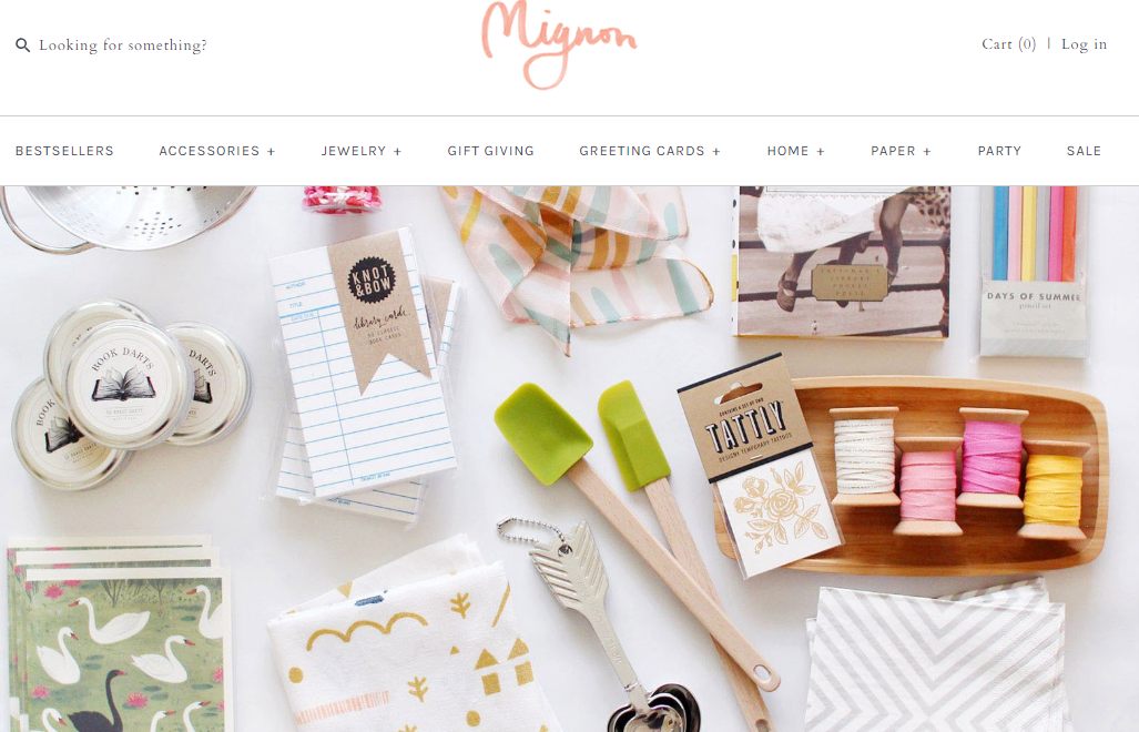 Screenshot showing an ecommerce store