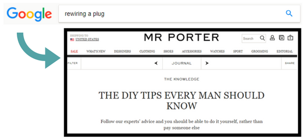 Screenshot showing the top result for "rewiring a plug"