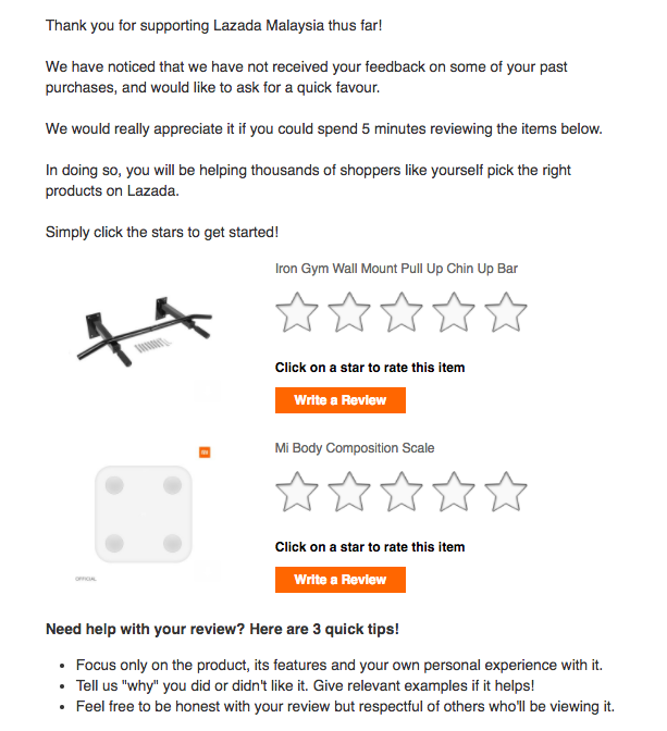 Screenshot showing a promotional email