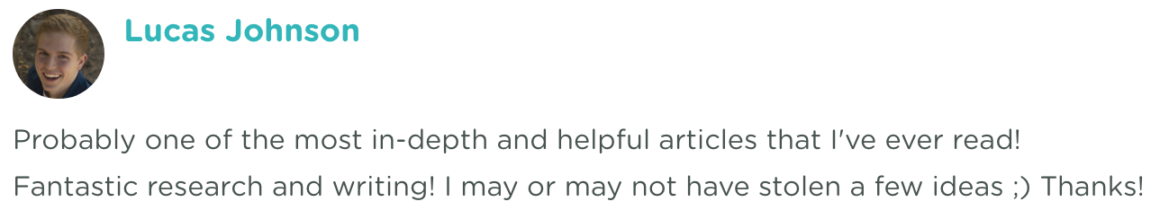 Screenshot of a comment by Lucas Johnson