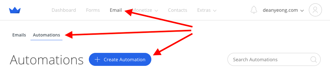 Screenshot of steps to create automation in Sumo