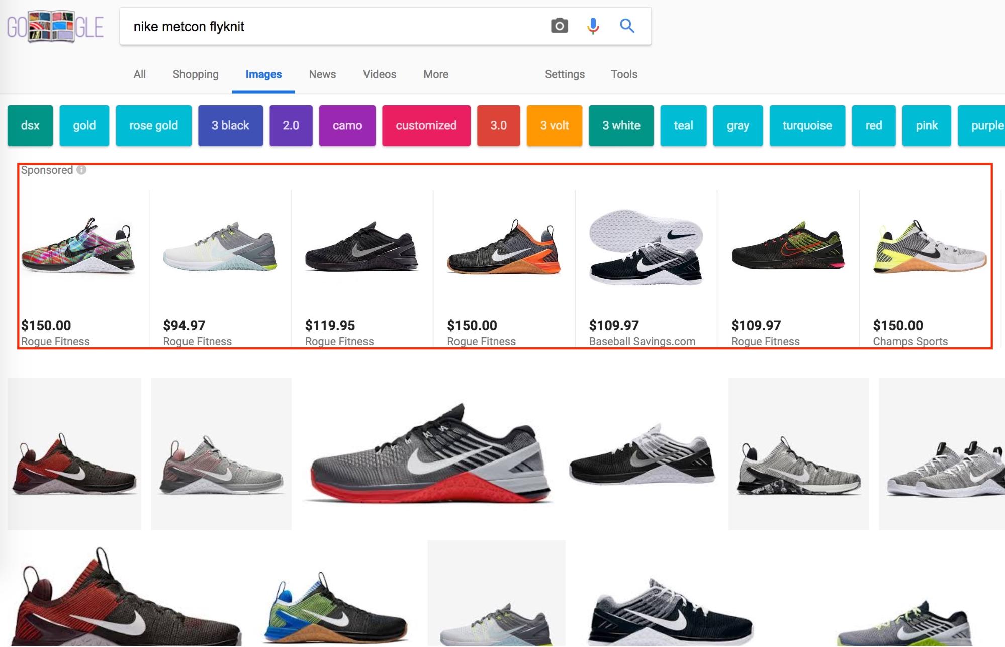 Screenshot showing google image search results