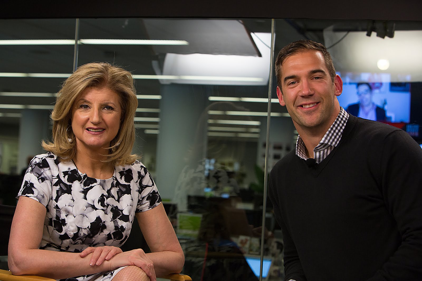 Picture of Lewis Howes with Arianna Huffington