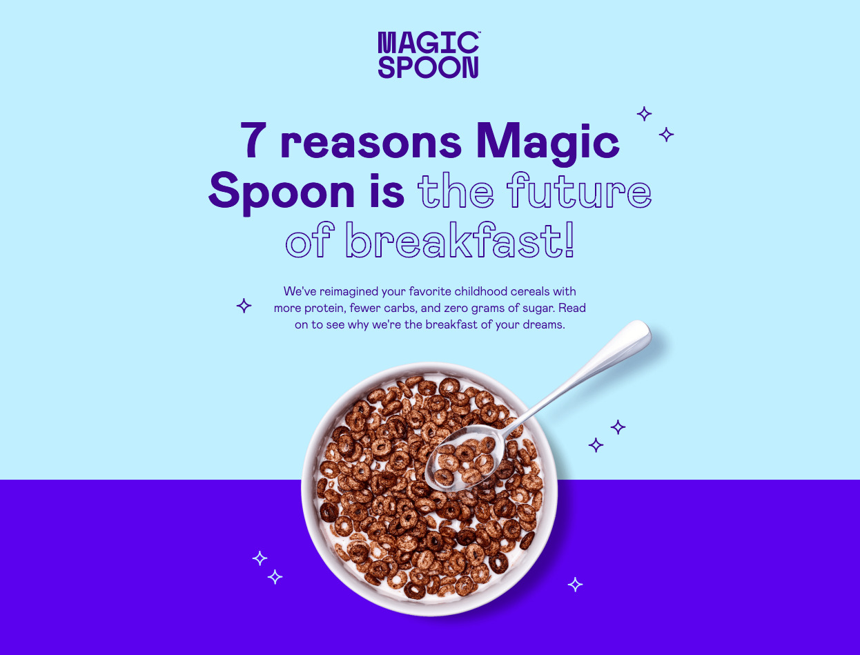 Magic Spoon landing page