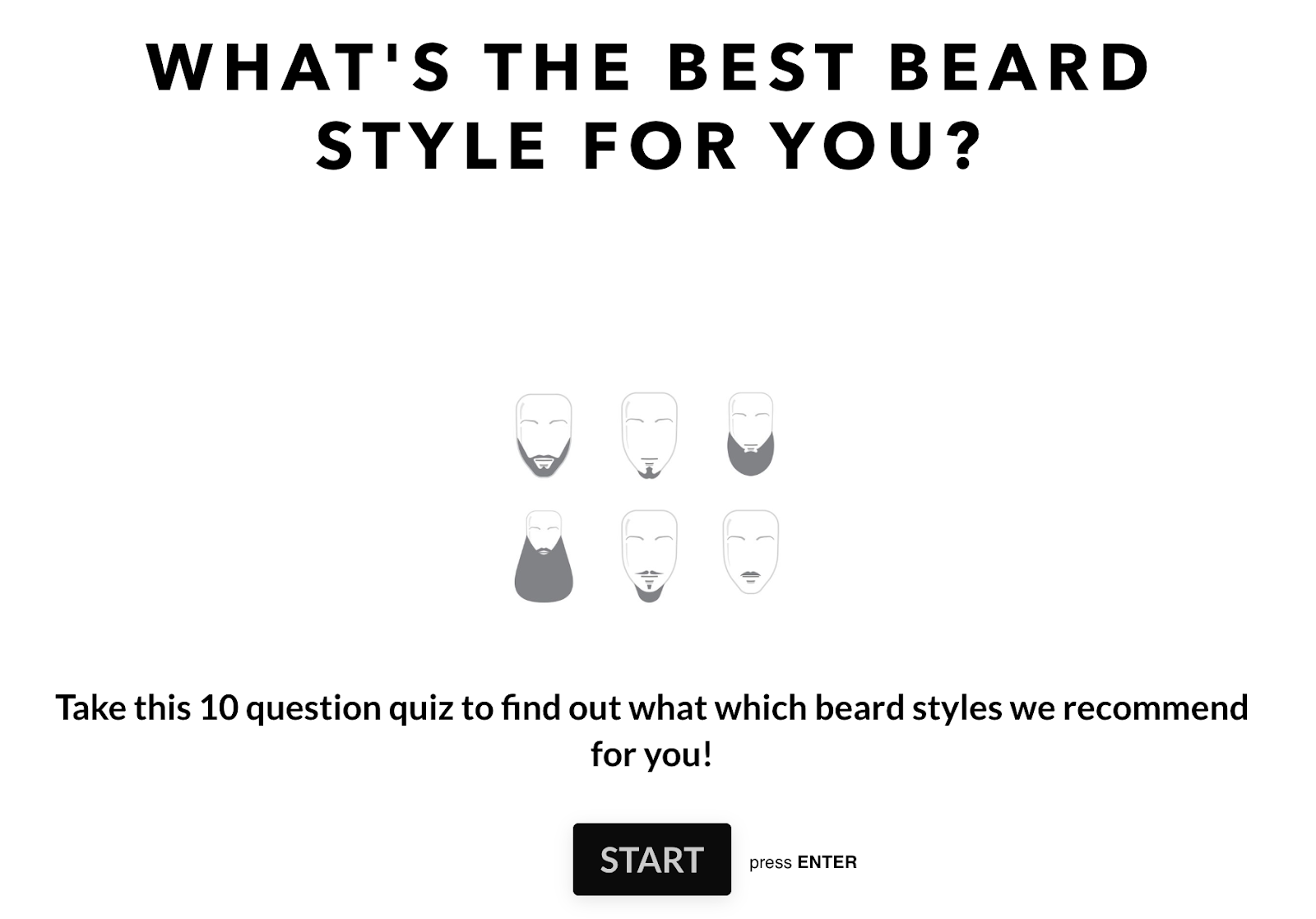 Screenshot of Beardbrand interactive beard style quiz