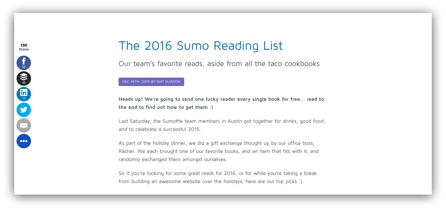 Screenshot showing the 2016 sumo reading list article