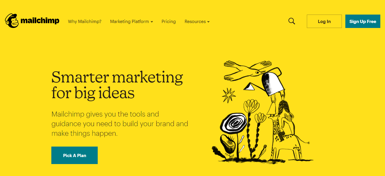 Mailchimp landing page