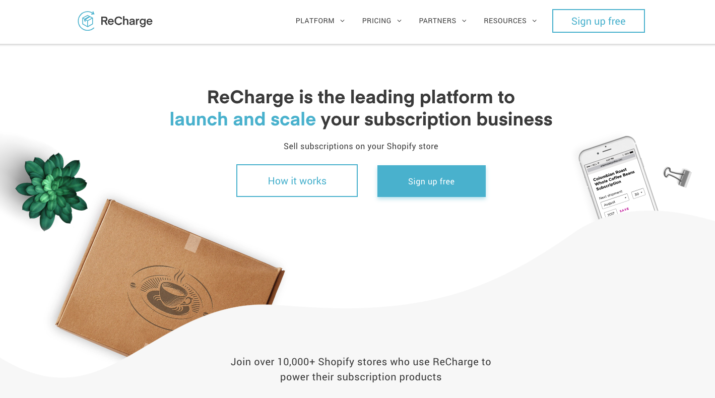 ReCharge shopify app