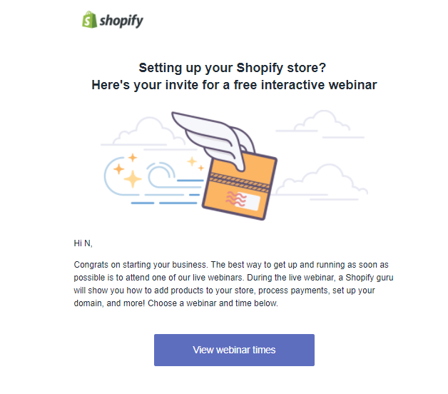 Screenshot showing an invitation to a webinar