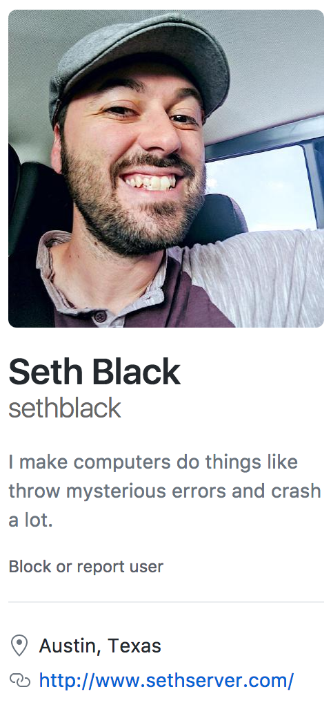 Screenshot of Seth Black