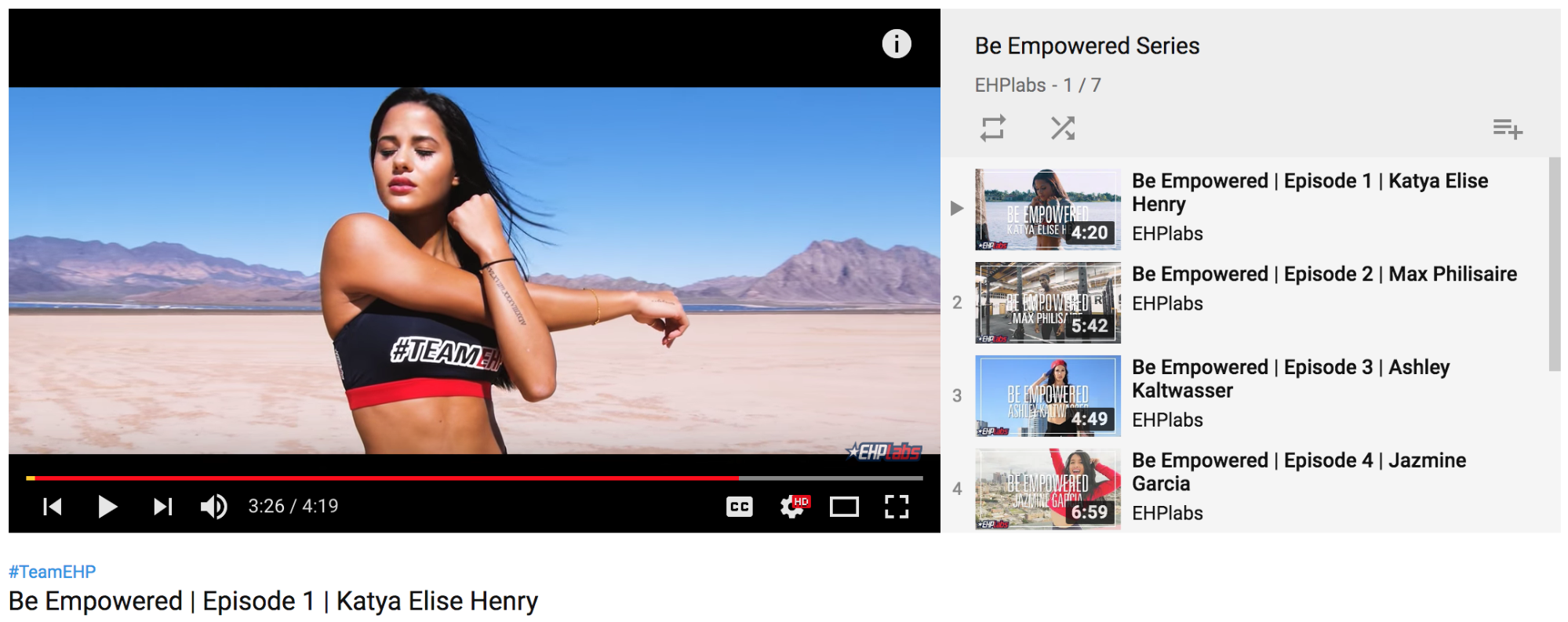Screenshot showing a youtube video and a playlist