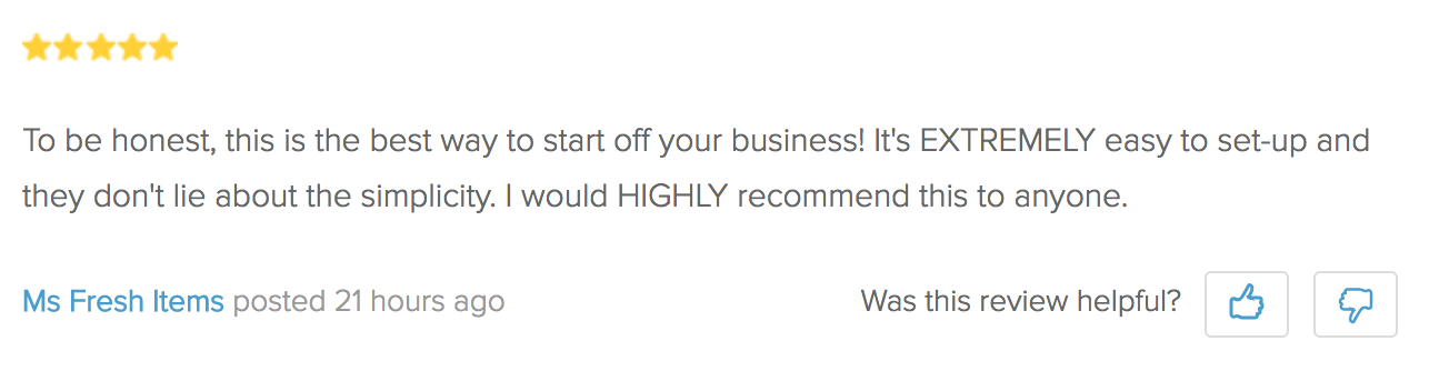 Screenshot showing a review for a plugin