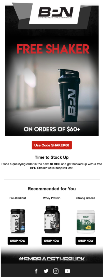 Screenshot of BPN 48 Hour Flash Sale Email