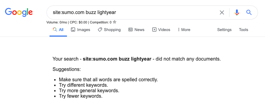 Google search Sumo.com buzz lightyear
