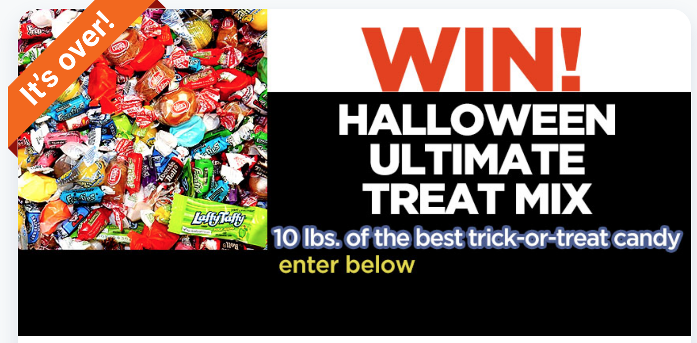 Screenshot showing a promotional banner about halloween