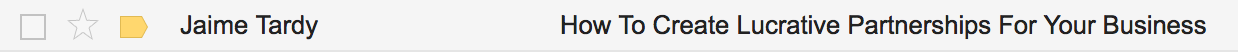 Jaime Tardy using power words on their email subject line