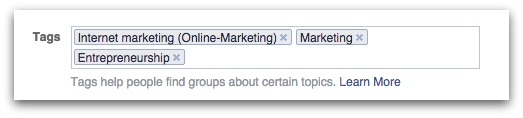 facebook group tags