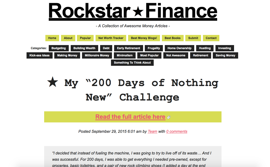 Screenshot of Rockstar Finance