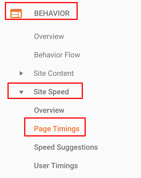 Screenshot showing a sidebar on the Google Analytics dashboard