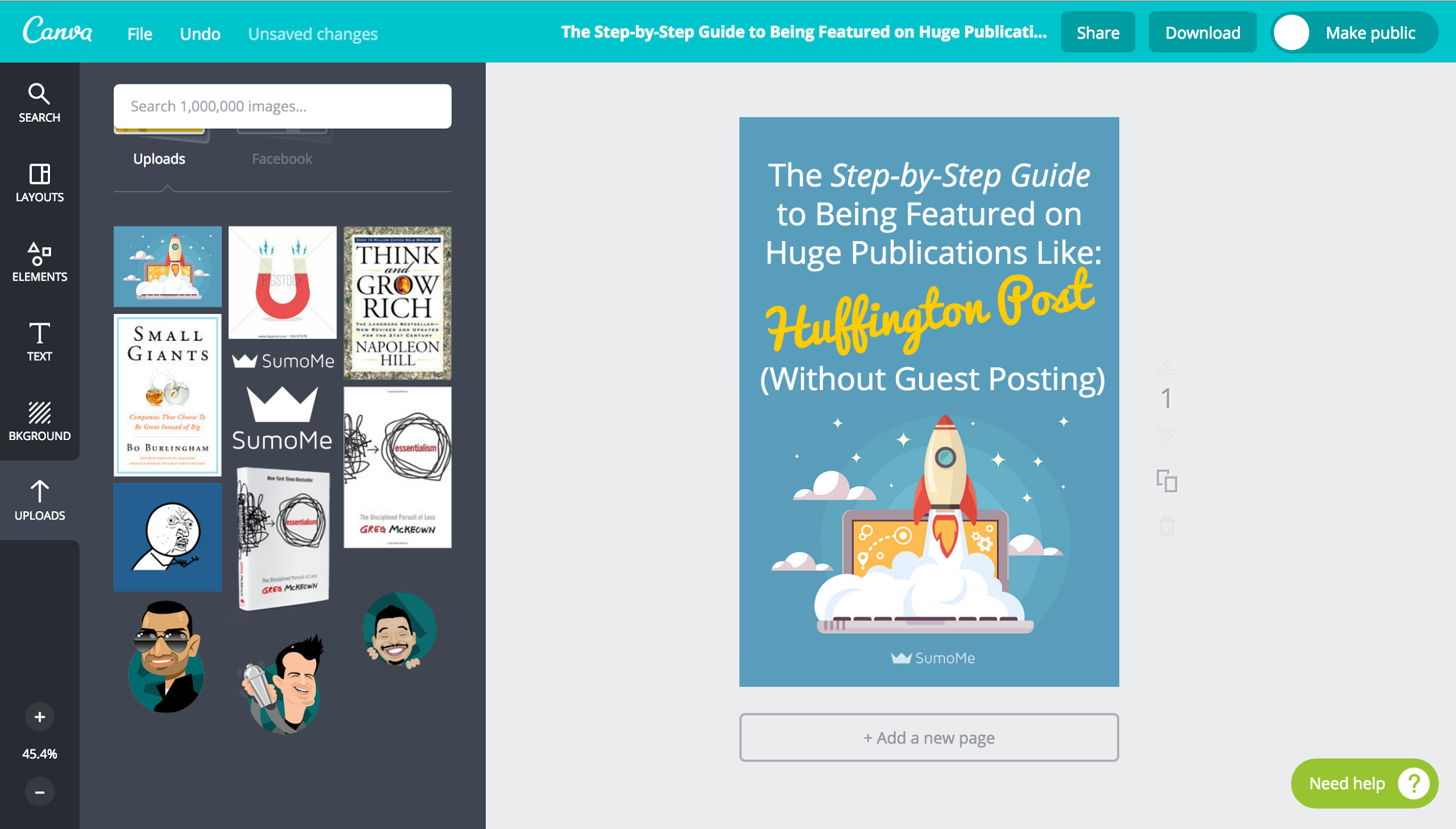 Screenshot of a design being edited on Canva