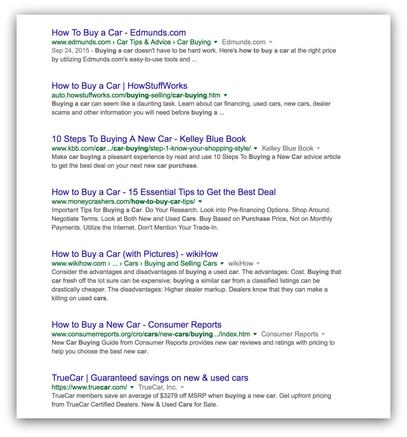 how to buy a car search results
