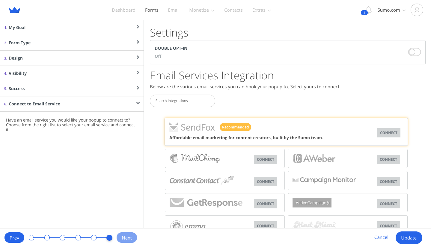 Sumo.com - create form