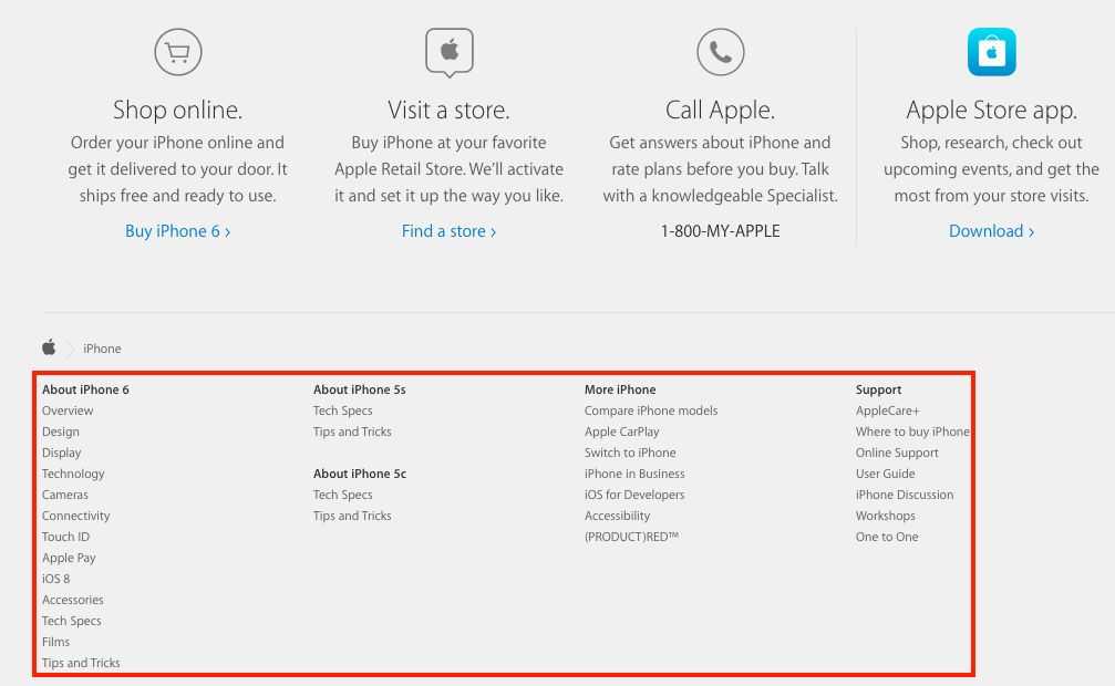 Screenshot showing Apple.com