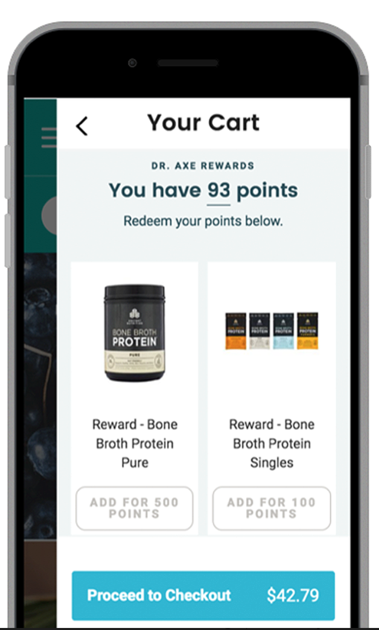 Screenshot showing a cart page on mobile