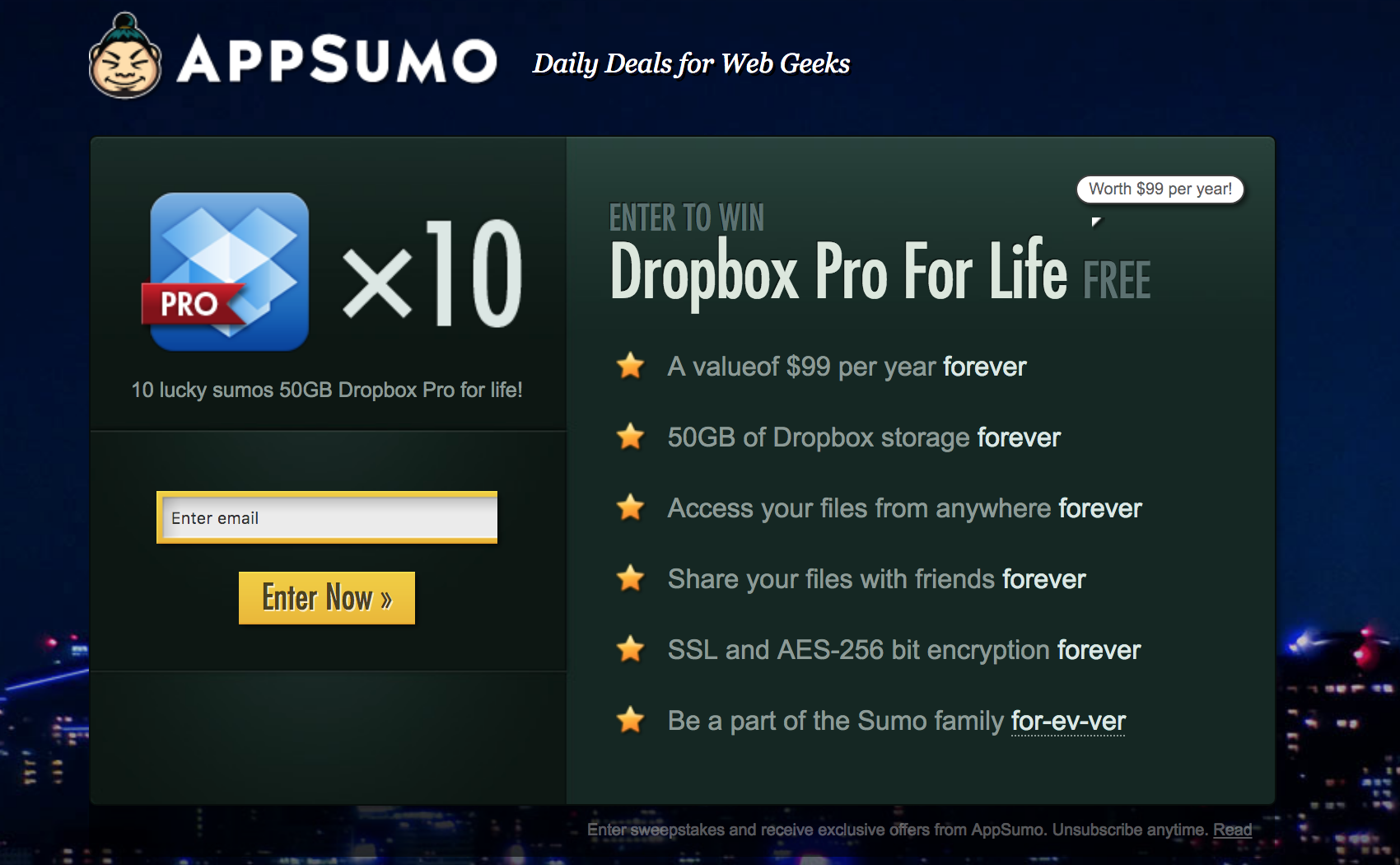 Screenshot showing an Appsumo deal