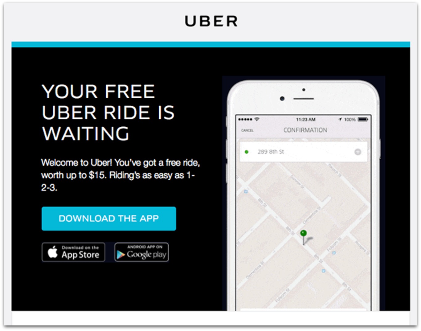 uber automated email example
