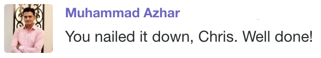 Screenshot of a comment by Muhammad Azhar