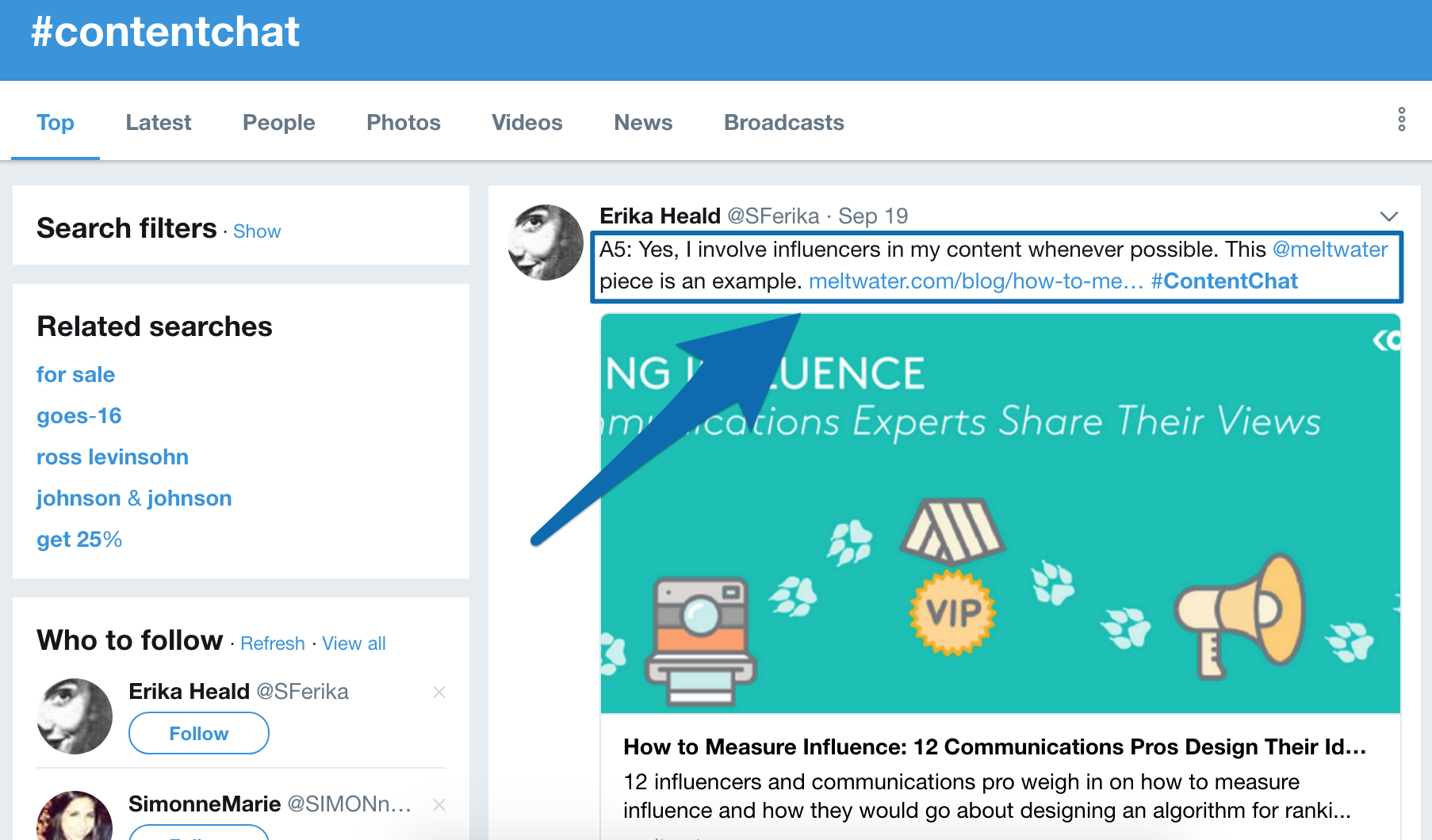 Screenshot showing a Twitter post by Erika Heald