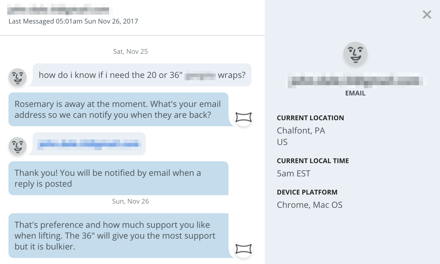 Screenshot showing a chatbot conversation