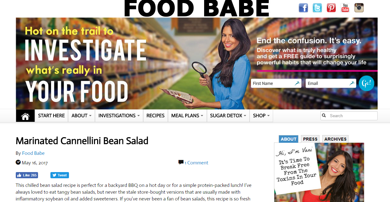 food babe homepage