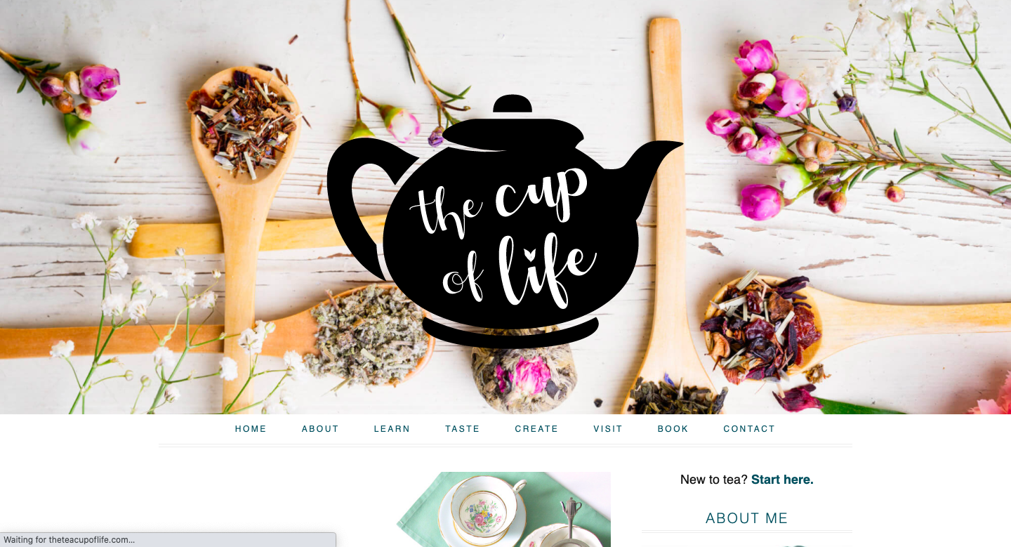 The Cup of Life blog  landing page