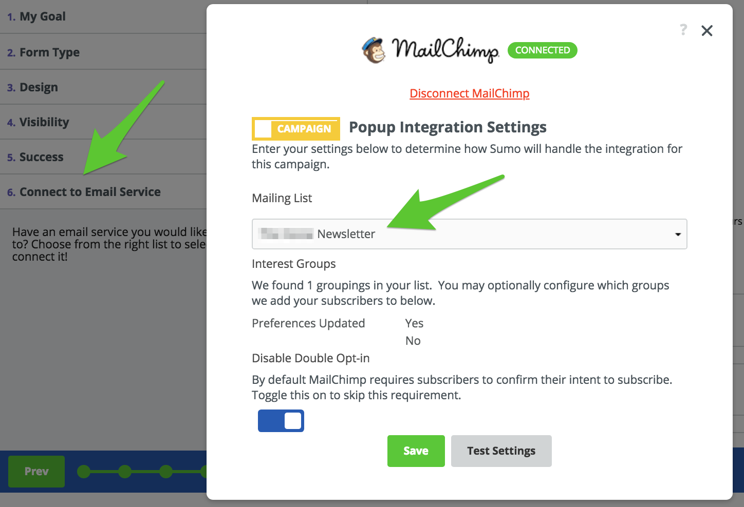 Screenshot showing Sumo email settings page