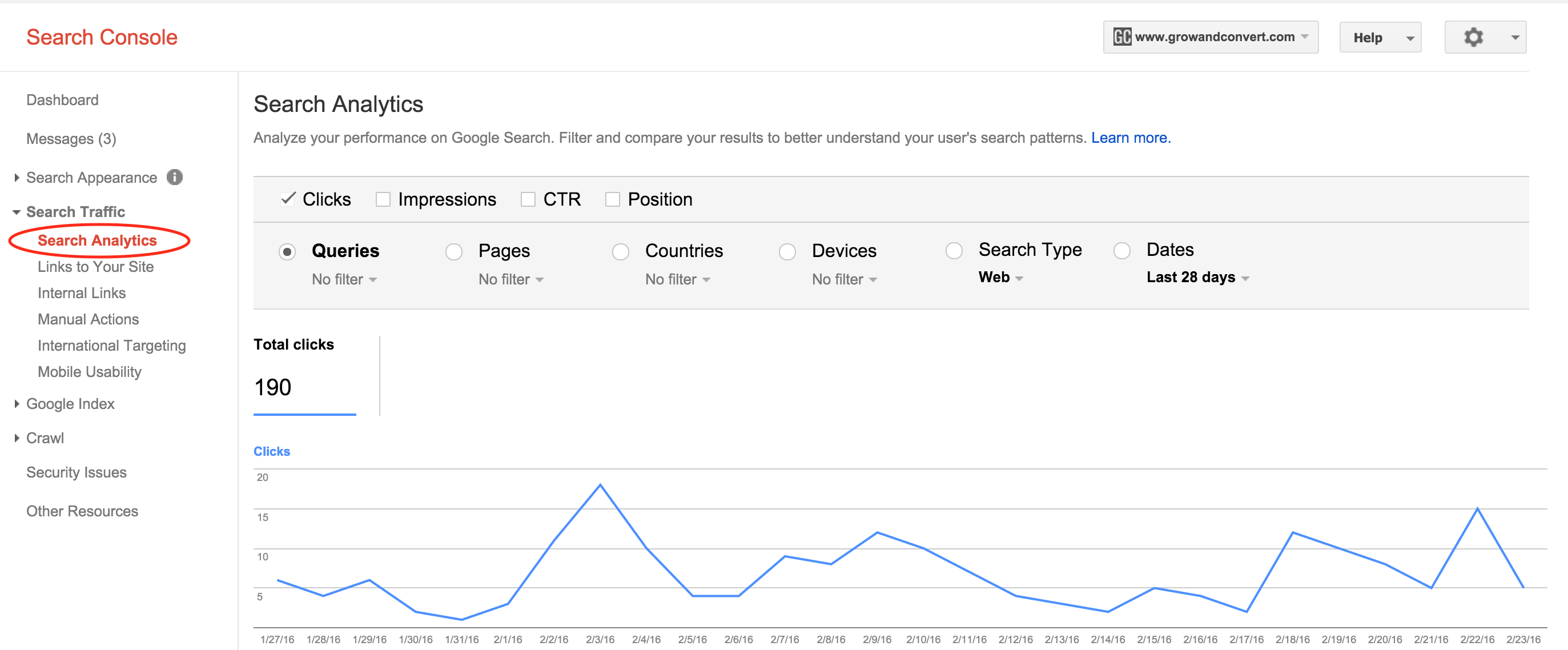 search analytics tool keywords