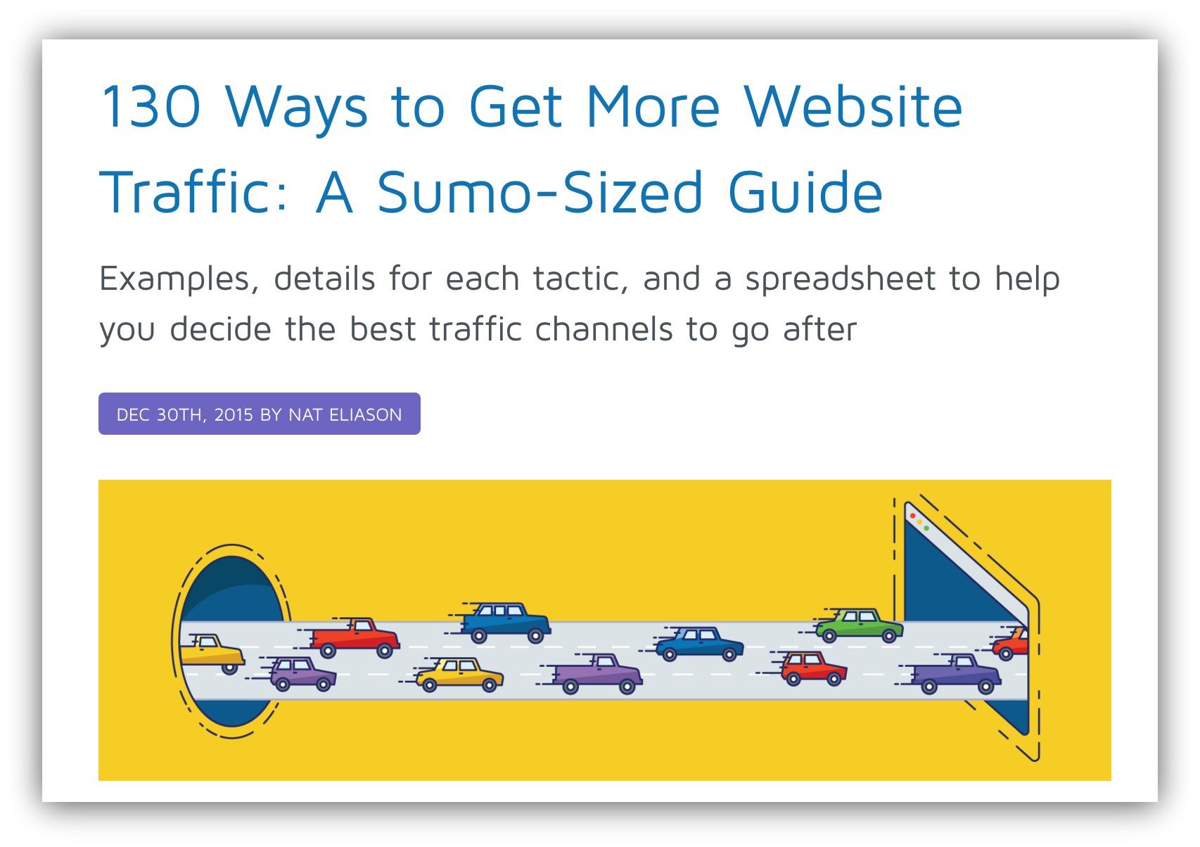 Screenshot of a Sumo article about getting more traffic