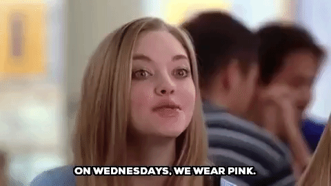 mean girls gif on wednesdays we wear pink