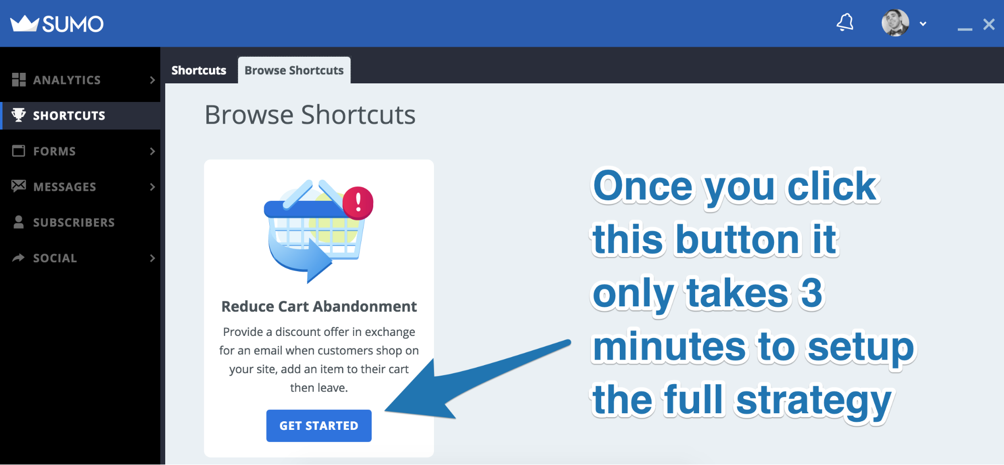 Screenshot showing Sumo shortcuts