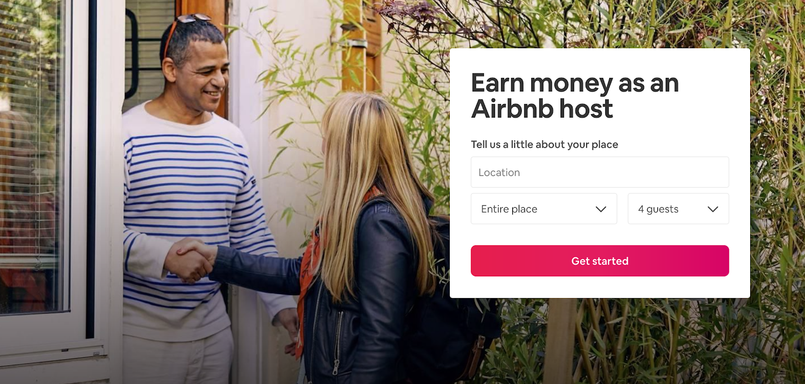 Airbnb landing page