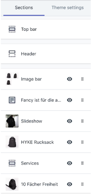 Screenshot showing Shopify product dashboard