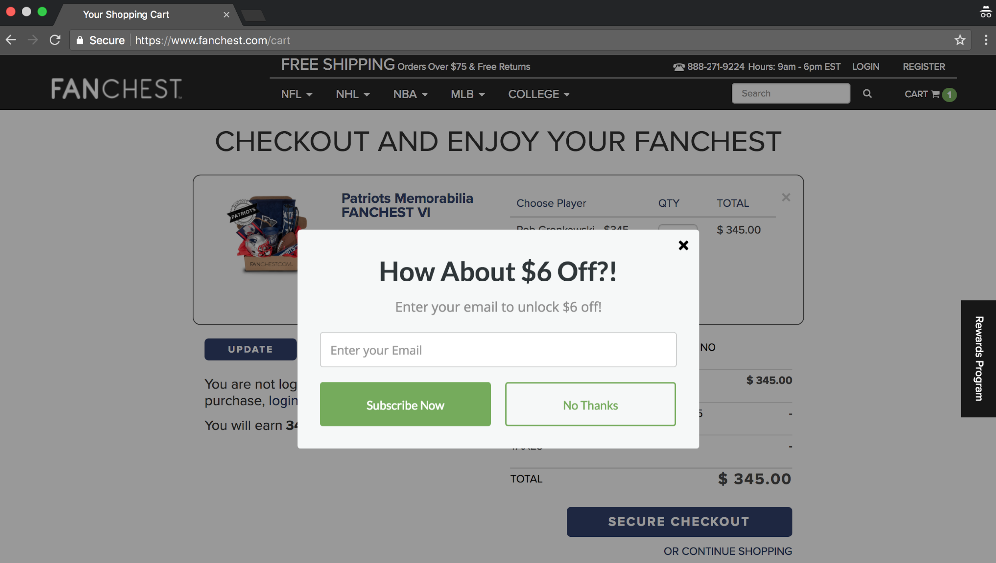 Screenshot showing a Sumo discount popup