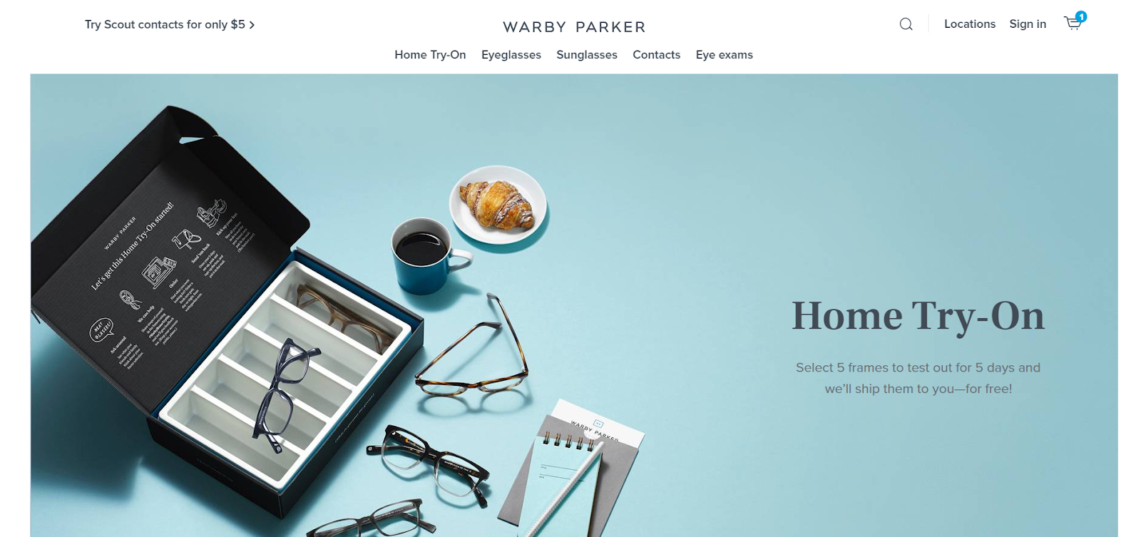 How To Build An Email List: Screenshot of Warby Parker website