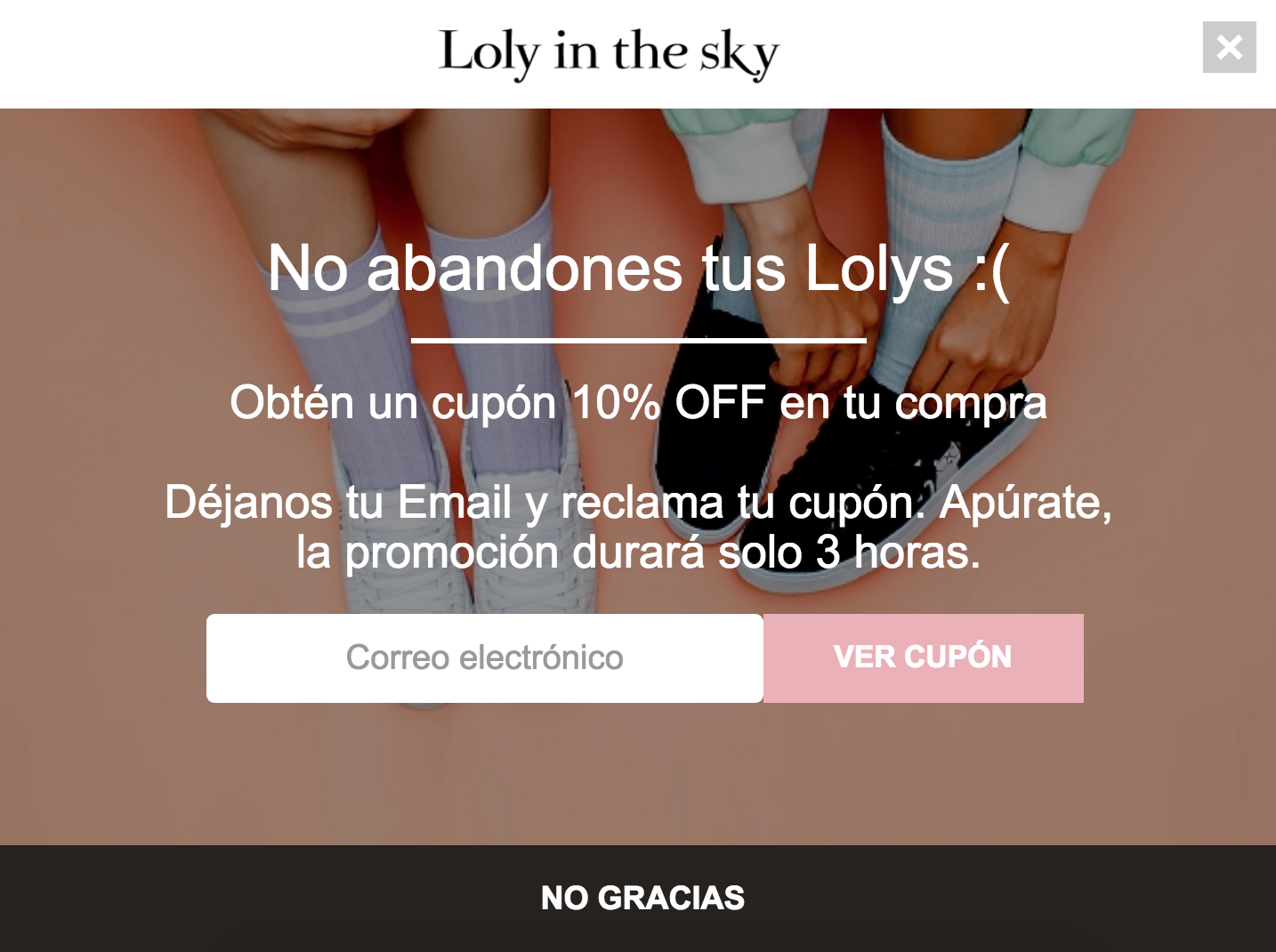 Screenshot showing a Sumo popup in Spanish