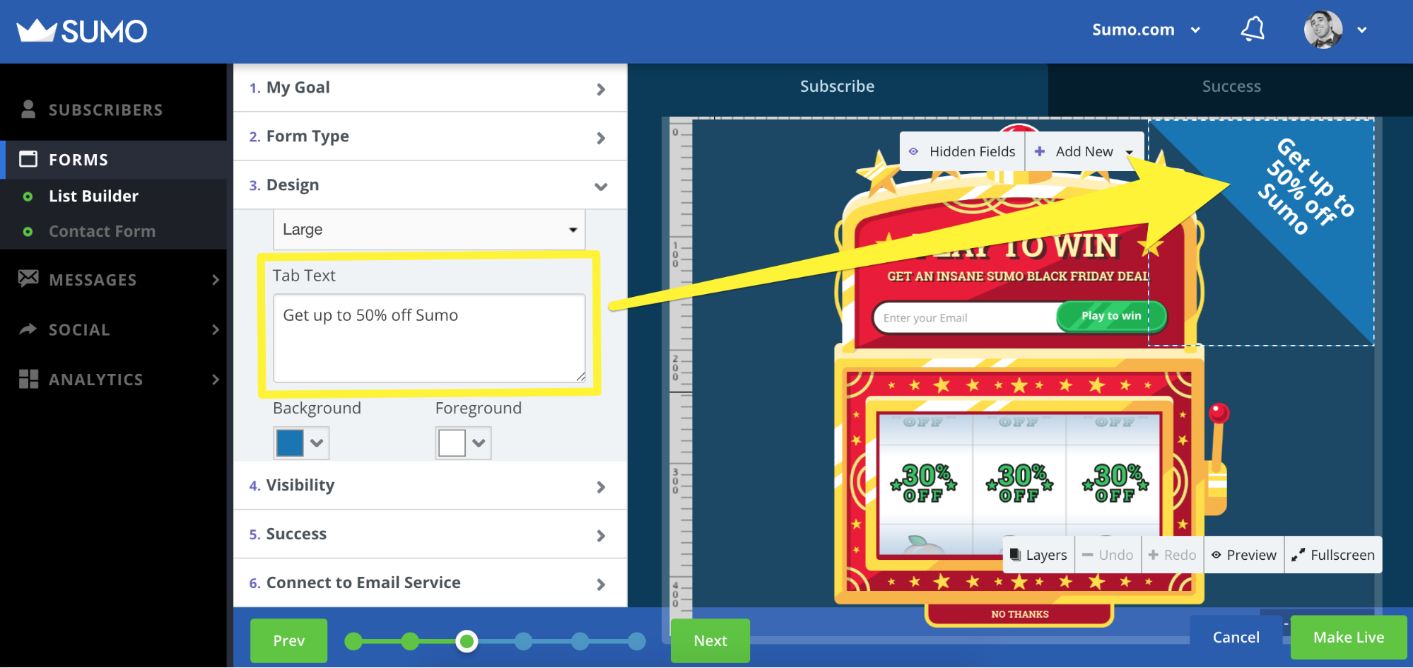 Screenshot showing cart casino settings