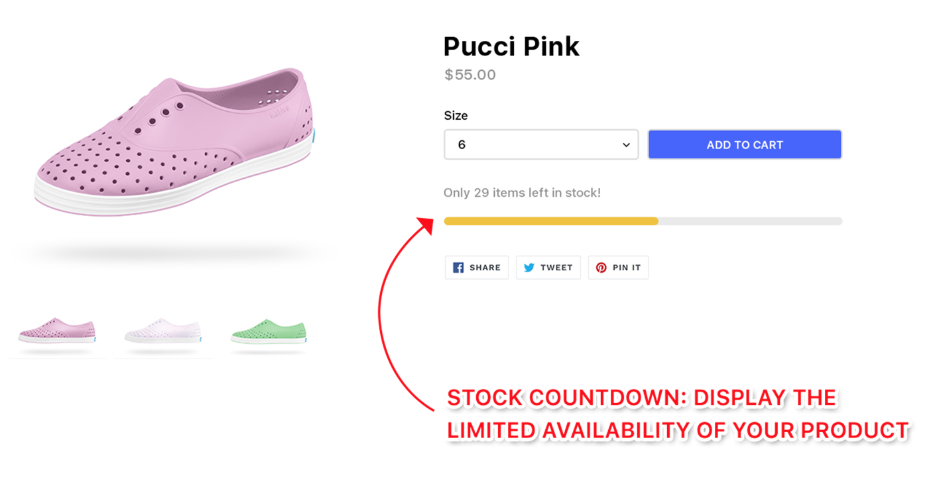 Screenshot showing a product page on a website