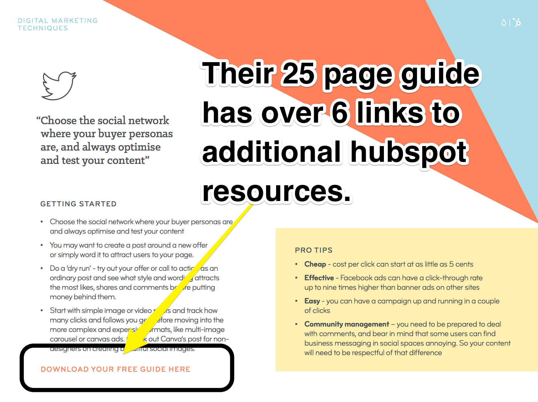 Screenshot showing a content upgrade by hubspot