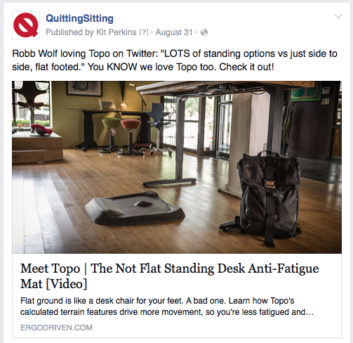 Screenshot of a Facebook ad by Quitting Sitting