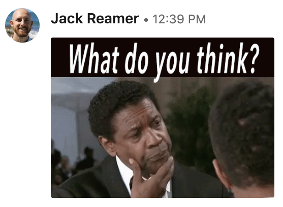 Followe Up LinkedIn message from Jack Reamer.